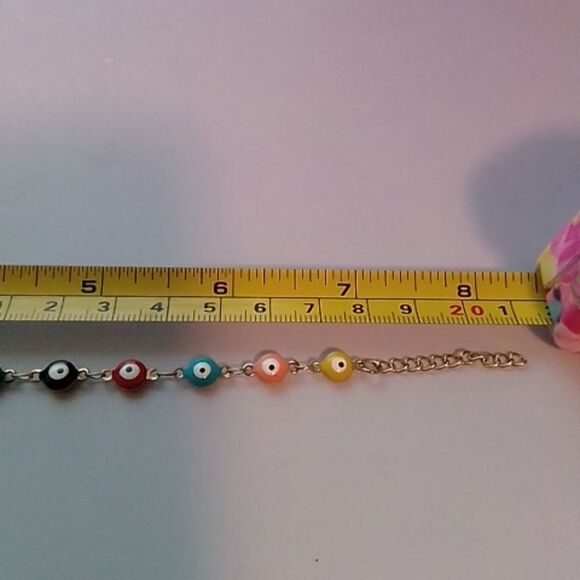 Unisex Bohemian Bracelet God Eye 14K Gold Plated Stainless Steel with Resin eye - Picture 6 of 7